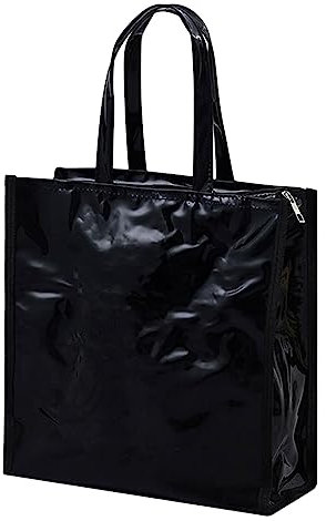 Jogginghose Herren Taschen Seitlich Transparente Handtasche, transparente Strandtasche mit großem Fassungsvermögen, transparente Strandtasche Klein Taschen Damen Schwarz Shopper (Black, One Size)