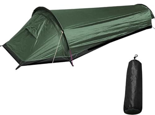 Tienda de senderismo para 1 persona, carpa vivac portátil con bolsa de transporte, tienda de campaña impermeable ultraligera, bolsa vivac, tienda de trekking, senderismo, montañismo, camping, escalada