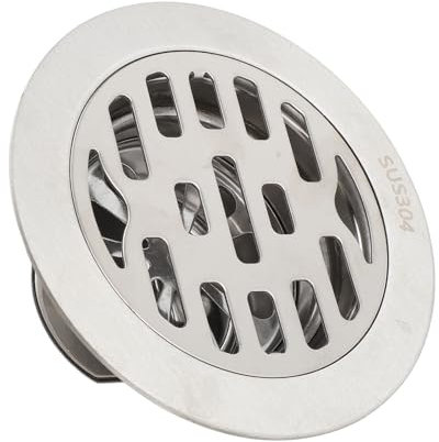 Floor Drain, Round Floor Drain, Assembly Shower 3.9in Stainless Steel Odor Proof HighAnti Slip Shower Kit for 75mm Pipe, Sponges