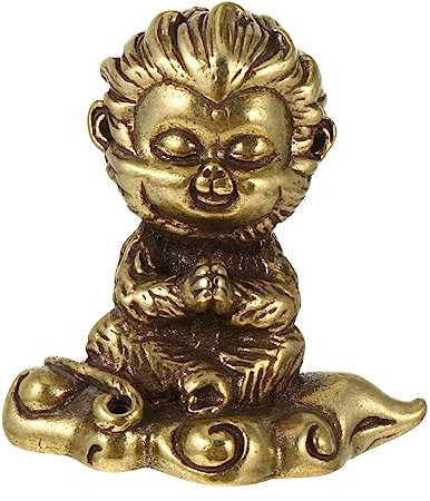 IMIKEYA 3 STK Monkey King Ornamente Figurenspielzeug Fingerstatue Yoga-Frosch-Statue Yoga-Hund-Statue Kaktus-Statue Retro-skulpturen Gorilla-Ornamente Wukong-Statue Autodekoration Kupfer