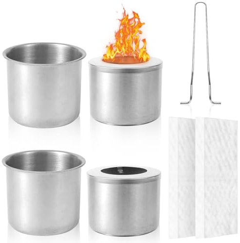 MONCAP 6pcs Accessoires Bio Ethanol pour Cheminée de Table Kit Pots de Brûleur au Bioéthanol Remplacement Récipient du Brûleur de Cheminée de Table Universelle pour Chambre de Combustion Bioéthanol