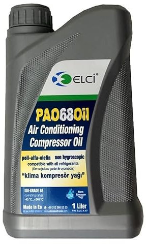 Kompressoröl | PAO 68 Öl | Universeller Klimakompressoröl | 1 Liter | vollsynthetisch, nicht hygroskopisch | Auto | Starka