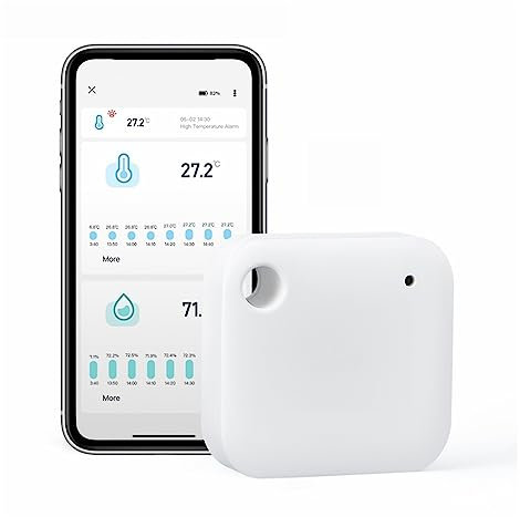 Capteur intelligent de thermohygromètreCapteur intelligent Wi-Fi pour surveillance de la température et de l'humidité en temps réelEnregistreur de données pour réfrigérateurs Terrariums de reptiles
