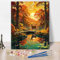 TISHIRON Hirsche Malen nach Zahlen Erwachsene, Wald DIY Ölgemälde für Erwachsene, DIY Acryl Malen nach Zahlen Kits auf Leinwand Sonnenuntergang Landschaft, Malen nach Zahlen 40 x 50 cm(rahmenlos)