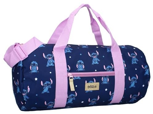 Vadobag Stitch Feeling Right - Sporttasche aus Polyester mit Schultergurt und Griffen - Travel Bag - Abmessungen 45 x 22 x 22 cm - Original Disney Lilo und Stitch, Blau