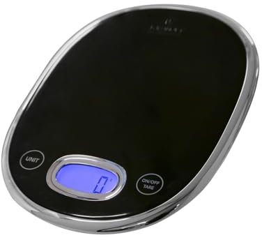 KASANOVA Bilancia Digitale 5 kg Nera cromata Design Luca Trazzi