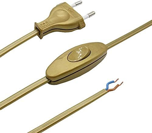 Conexión con interruptor y clavija dorada, ideal para controlar dispositivos eléctricos y mejorar la estética de instalaciones.