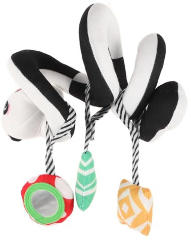 VICASKY Spiralförmiges Hängespielzeug Für Weiches Plüsch-Panda-Spielzeug Zum Aufhängen Kontrastreiches Für Kinderwagen Babywippe Kinderbett