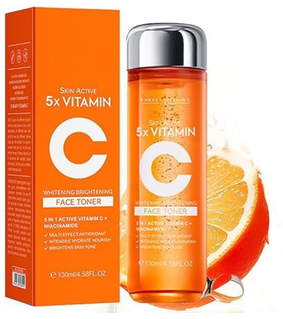 5X Vitamin C Gesichtswasser Gesichtspflege Gesichtspflege Toner Hydrating Strahlende Gesichtslotion Verbessert Hyperpigmentierung und ungleichmäßigen Hautton Hyaluronsäure Hydrating Gesichtsbehandlung