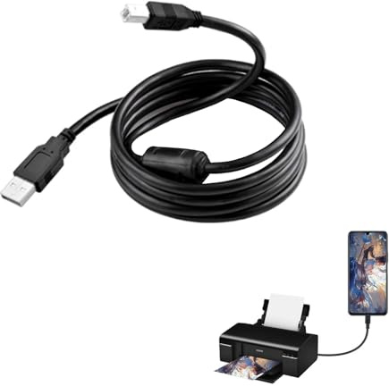 5M USB Printer Cable USB 2.0 Type A Male to B Male, Usb Printer Cable – High-Speed Scanner Cord for Printers, Scanners, and KVM Switches, Flexible Connection for Enhanced Data Transfers (15Ft)