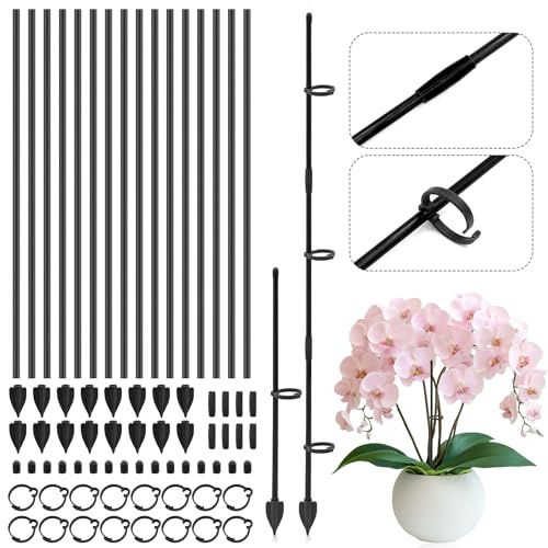TZEKING Pflanzenstütze,16 Stück Rankhilfe,Höhenverstellbarer Pflanzenhalter | Staudenhalter für Zimmerpflanzen,Pflanzen Stütze,Robuste Pflanzenstütze für Monstera Orchideen Tomaten Rosen und Blumen