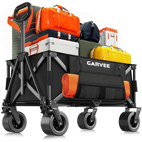 GarveeLife XXL Bollerwagen Faltbar mit Bremsen 200L 200KG Belastbar