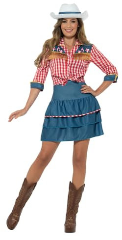 Smiffys Rodeo Doll Costume, S - UK Size 08-10, Blue