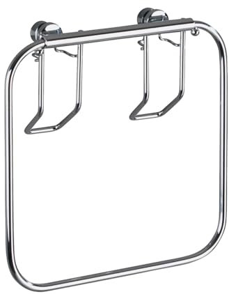 WENKO Anneau Porte Serviettes Classic - Porte-Serviettes, Acier, 17 x 17 x 4 cm, Chromé