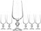 DIAMANTE Crystal Beer Chalice Glasses 'Claudia' | Ball Stemmed Beer Glass | Lead Free Crystal | Set of 6 x 280ml
