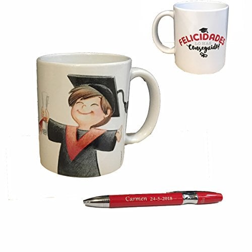 Tazas para graduados con bolígrafo Personalizado con el Texto Que Quieras. (Niño)