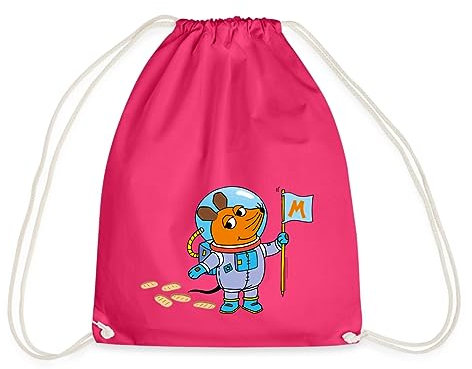 Spreadshirt Sendung Mit Der Maus Maustronaut Im Weltall Turnbeutel, One size, Fuchsia