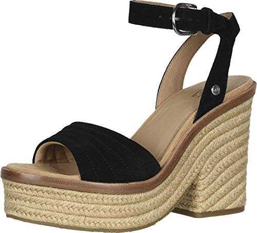 UGG Australia Laynce, Sandali con Tacco Donna, Black, 40 EU