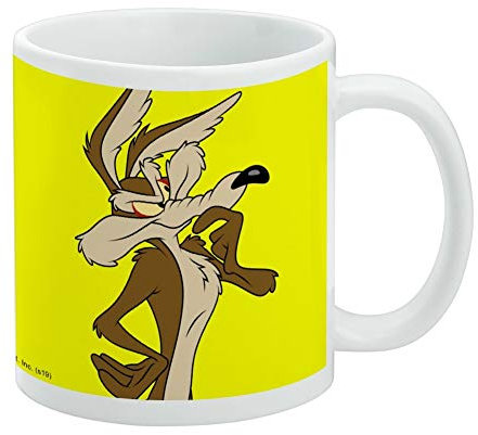 Looney Tunes Wile E Coyote Keramik-Kaffeetasse, originelles Geschenk für Kaffee, Tee und heiße Getränke, 325 ml, Weiß