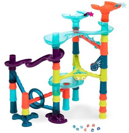 B. toys Murmelbahn mit 38 Teilen, bunten Loopings, Murmeln – MINT Lernspielzeug, Motorikspielzeug – Spielzeug für Mädchen und Jungen ab 3 Jahren
