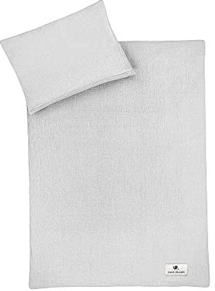 Julius Zöllner Musselin Kinderbettwäsche 100x135 + 40x60 cm | 2-teiliges Set aus Deckenbezug und Kissenbezug aus 100% Baumwollmusselin | Oeko-TEX Standard 100 | grau