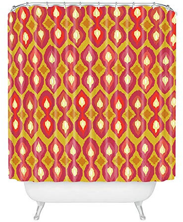 Deny Designs Shanon Turner Party Boardwalk Ikat Shower Curtain, 72x69, Orange