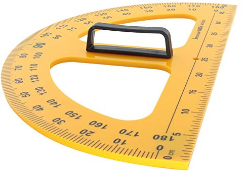 Utoolmart Lehr-Winkelmesser, Geometrie-Messwerkzeug, magnetischer Winkelmesser aus Kunststoff, Winkelsucher 0–180 °, 50 cm, rundes Messlineal, Werkzeug für Whiteboards und Kreidetafeln