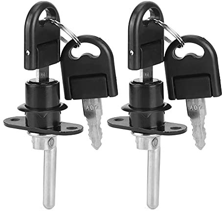 2 Pcs Drawer Lock,Zinc Alloy Lock Desk Wardrobe Furniture Cabinet Locker Showcase with Replacement 2 Keys Diameter 19mm - Black