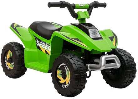 Aosom 6V Kids ATV 4-Wheeler Ride on Car, Electric Motorized Quad Battery Powered Vehicle with Forward/Reverse Switch for 18-36 Months Old Toddlers, Green