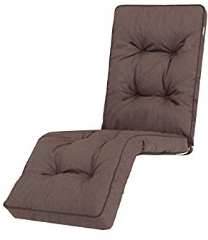 PillowPrim Gartenstuhlkissen, 50x160 cm Braun - Wasserdicht, Wiederverwertbar, Mittelfest, Outdoor