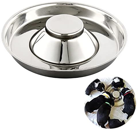 YUDANSI Stainless Steel Puppy Weaning Bowls, 30cm Kitten Bowls for Food Water, Puppy Feeder Bowl Whelping Dishes, Litter Feeding Bowls for Multiple Puppies Cats Eating at Same Time