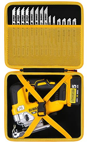 Khanka Hartschalenkoffer Ersatz für Dewalt 20 V MAX XR Stichsäge DCS334B / DCS335B, nur Gehäuse, Schwarz, Für Reisen