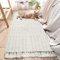 LEEVAN Boho-Läufer, waschbar, 60x150 cm, gewebter Schlafzimmerteppich, Beige Baumwolle, Bauernhaus, Küchenteppiche mit Quasten, Läufer für Badezimmer/Waschküche/Wohnzimmer, Akzentteppich