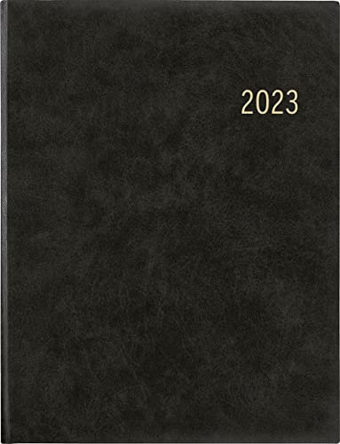 Wochenbuch anthrazit 2023 - Bürokalender 21x26,5 cm - 1 Woche auf 2 Seiten - mit Eckperforation und Fadensiegelung - Notizbuch - 728-0021
