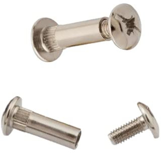 HMH Möbelverbinder Schraube Hülsenschraube M4 M6 Schrankverbinder 30-40mm 39-45mm Möbelschraube Möbelverbindungsschrauben Regale verbinden vernickelt (M6 x 39-45mm, 12 Stück)