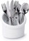 AC - Escurridor de Cubiertos de Cocina con 4 compartimientos; Organizador de Cubiertos para Utensilios de Cocina con Soporte de plástico. Color Blanco