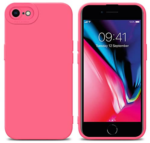 Cadorabo Hülle kompatibel mit Apple iPhone 7 7S 8 SE 2020 Schutzhülle TPU Silikon Case Liquid Design mit Kameraschutz Slim Kratzfest Gummi mit Rundumschutz Case Hülle für iPhone 7 7S 8 SE 2020 in Rot