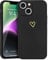 Wirvyuer for iPhone 14 Case with Cute Heart Pattern Soft Shockproof Protective Silicone Phone Case for Women Girls, Black