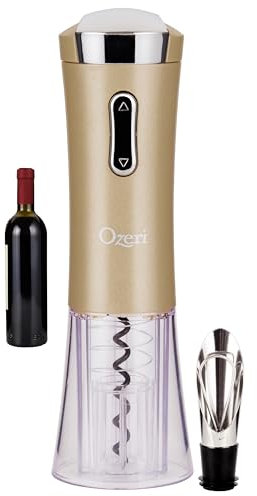 Ozeri Nouveaux II Electric Wine Opener with Foil Cutter, Wine Pourer and Stopper