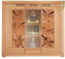 möbelando Highboard WZ-0315 aus Kernbuche Natur geölt in braun mit 2 Türen und 4 Einlegeböden. Abmessungen (BxHxT) 150x135x40 cm