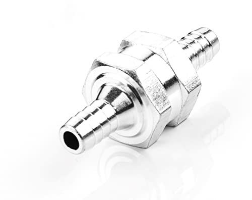 LST Rückschlagventil aus Aluum mit 8mm Durchmesser für Kraftstoff, Öl, Wasser, und Luftleitungen – Einweg-Flusskontrolle Ventil für Benzin, Diesel und Vakuumsysteme