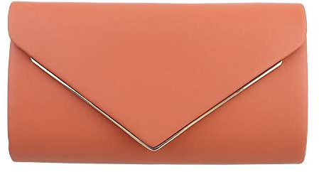 Ital Design KLEINE DAMEN CLUTCH KUNSTLEDER ABENDTASCHE SCHULTERTASCHE ORANGE