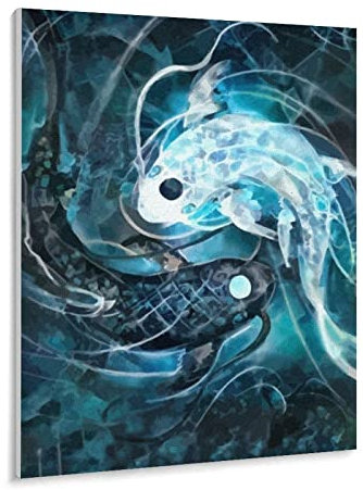 Papierpuzzle 1000 Stück Yin Yang Fisch Puzzles Lernspielzeug Für Erwachsene Geburtstagsgeschenk（38x26cm-z18p