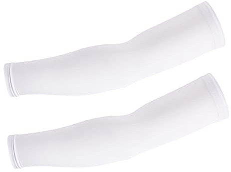 Labstandard Arm Sleeves Herren Damen UV-Sonnenschutz Arm Ärmel UPF 50+ Running Armlinge EIS Seide Arm Daumen Abdeckung Manschette für Sommer Outdoor Sport Radfahren Laufen Reiten Gaming (Weiß,M)