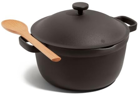 Our Place Perfect Pot – Casserole en céramique antiadhésive de 5,2 l avec couvercle | Batterie de cuisine polyvalente pour cuisinière et four | Vapeur, cuire, braiser, rôtir | Sans PTFE et PFOA | Sans