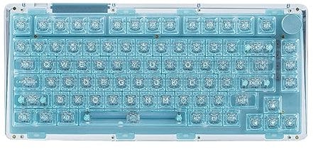 KiiBoom Phantom 81 V2 75% Transparent Mechanical Gaming Keyboard, Hot Swappable Custom Gasket Keyboard with RGB Backlit, Clear Keycap, Rechargeable Battery, Triple Mode for Win/Mac (Blue)