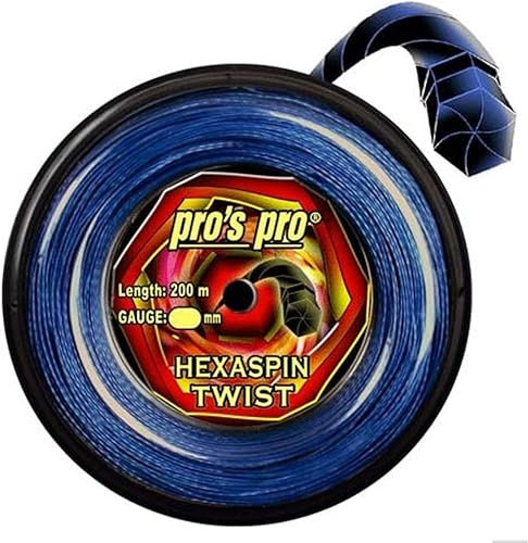 Generisch Pros Pro - Corda da tennis Hexaspin Twist 1,25 mm, con spin 200 m, colore: Blu