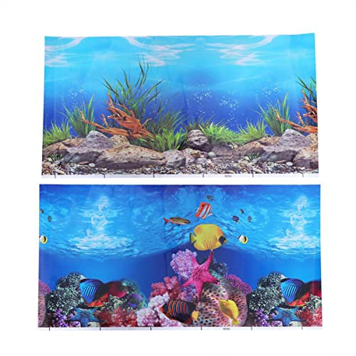 minkissy Fisch Tank Hintergrund Poster Klebstoff Aufkleber Lebensechte 3D Unterwasser Aquarium Wandkunst