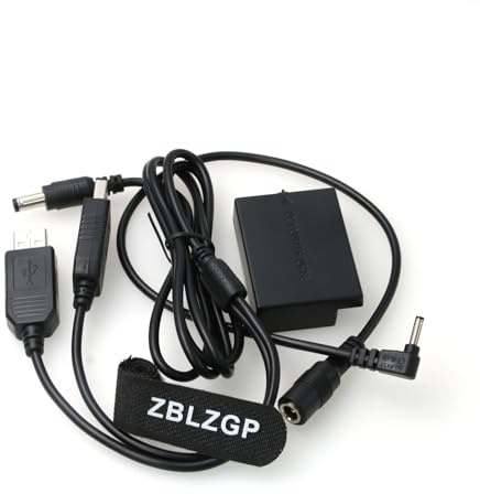 ZBLZGP LP/E8 Dummy Battery DC Coupler DR-E8 Dual USB Cable for Canon EOS Rebel T5i T4i T3i T2i 700D 650D 600D 550D Kiss X6 Kiss X5 Kiss X4 DSLR Cameras