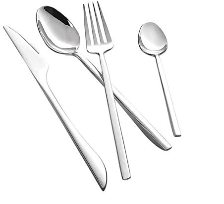Besteckset Besteckset 4-teilig, Geschirr Material 304 Hochwertiges geschmiedetes Besteck Westliches Besteck aus Edelstahl 18/10 (16/24/40pcs) (Color : 16pcs)
